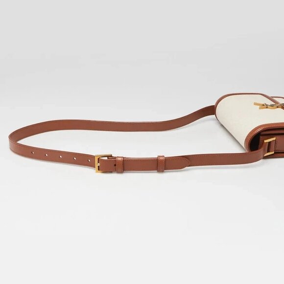 Yves Saint Laurent Natural/Brown Canvas Leather Small Solferino Satchel Bag - Picture 6 of 10